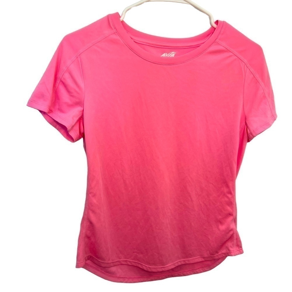 Avia Girls Sz Small 4-6‎ Active Athletic T-Shirt Neon Pink Short Sleeve Crewneck